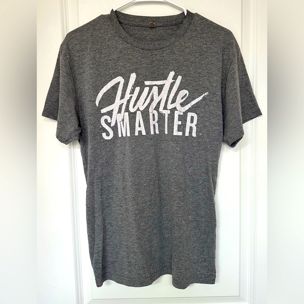 WeWork Rare Vintage Hustle Smarter Tshirt Mens Womens Size M Unisex Gray Black …